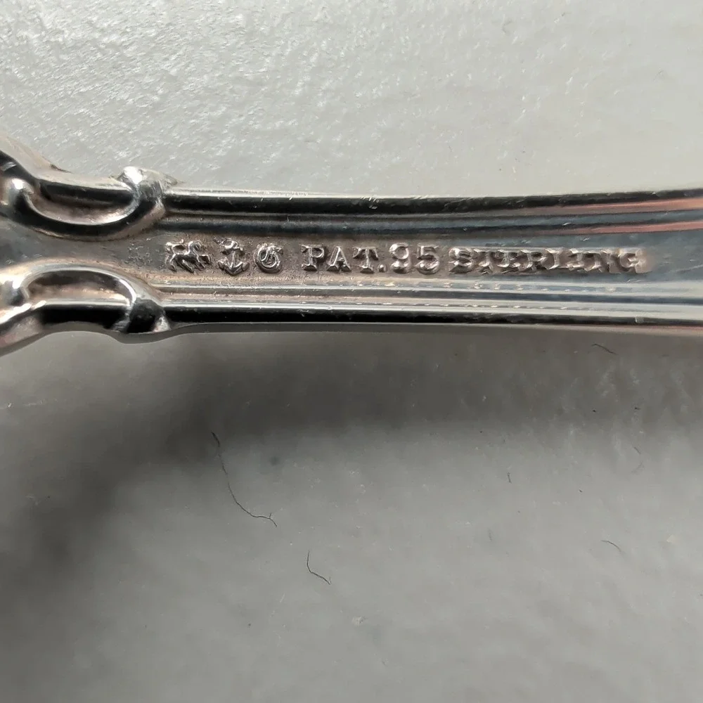 Gorham Chantilly Sterling Silver Teaspoons Set of 12 Monogram Pat. Mark 97